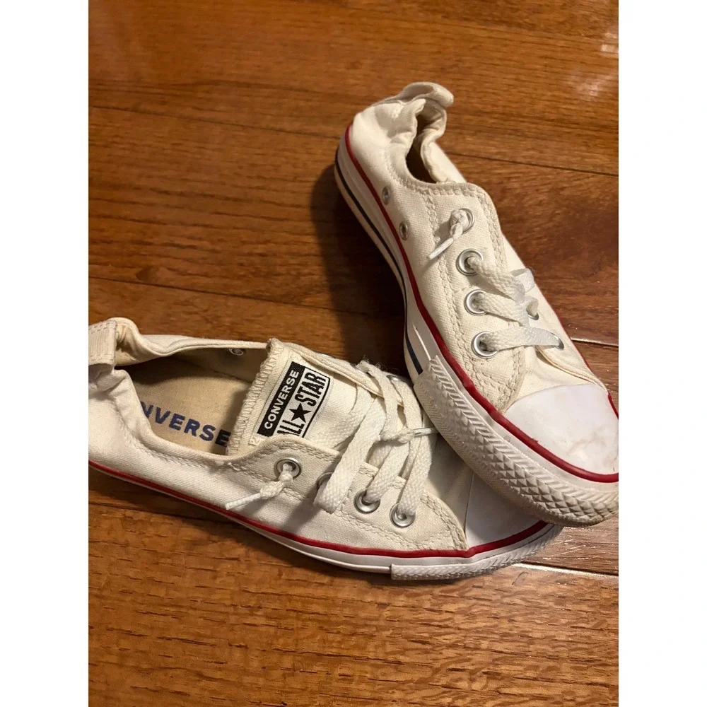 Converse Chuck Taylor All Star Low Top Cream Canvas Sneakers Women's Size‎ 7 - Picture 8 of 11